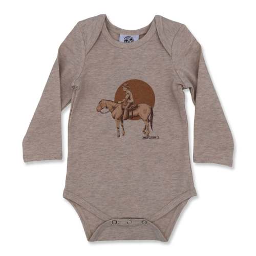 Cowboy Rides Away Long Sleeve Onesie – Cowkid Clothing Company