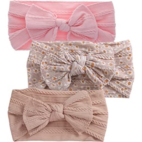 Baby Girls Bow Flora Headband Baby Turban Knotted Elastic Headwrap for Newborn Infant Toddler Hair Accessories