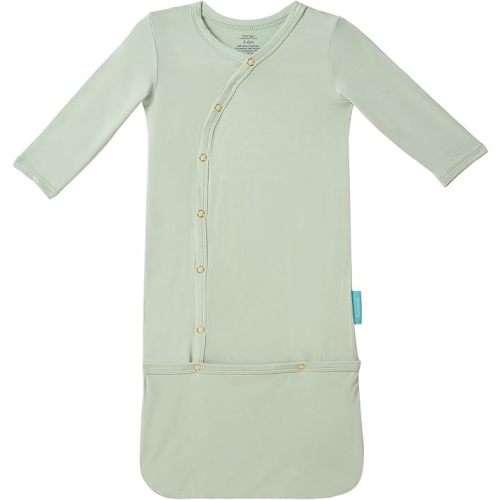 PurComfy Supersoft Baby Sleeper Gowns, Premium Bamboo Viscose Infant Nightgown Sleepers Preemie Newborn Snap Bundler