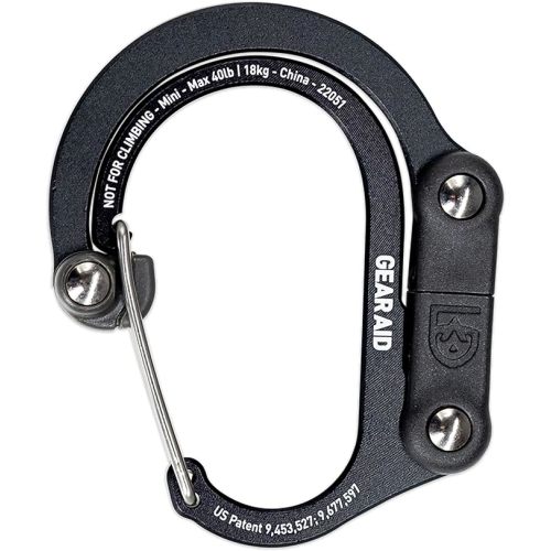 GEAR AID HEROCLIP 360° Swivel Carabiner Gear Clip and Hook (Medium) for Camping, Backpack, Suitcases and Garage Organization