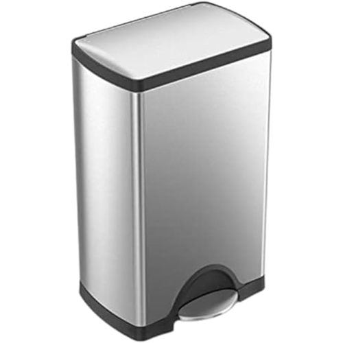 simplehuman 38 Liter / 10 Gallon Rectangular Kitchen Step Trash Can, Brushed Stainless Steel