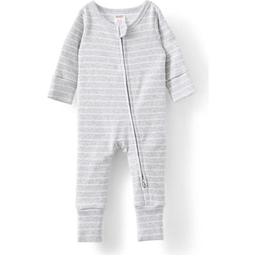 The Billie Long Sleeve Rib Romper, 3-6M