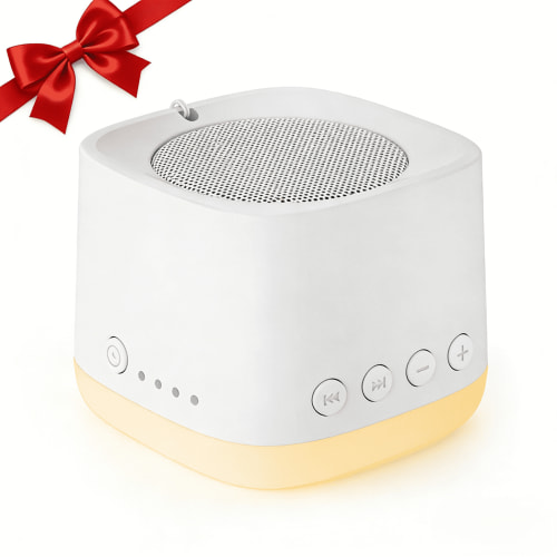White Noise Machine for Baby & Family, 20 Non-Looping Soothing Sounds, Memory Function, Adjustable Volume, AC/USB Powered with Sleep Timer (White)