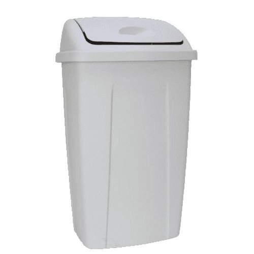 Mainstays 13 Gallon Trash Can, Plastic Swing Top Kitchen Trash Can, Gray