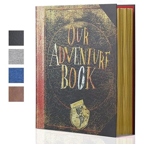 Large Adventure Book Photo Album Magnetic 13"x11.5"DIY,Handmade for Anniversary,Family Memories Accommodates 3x5 to 8x10Photos Inspired by 'Up',Perfect for Couples,Friend,Travel Memories(Movie Style)