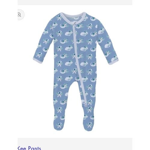 Dream Blue Axolotl Footie Zipper | KicKee Pants