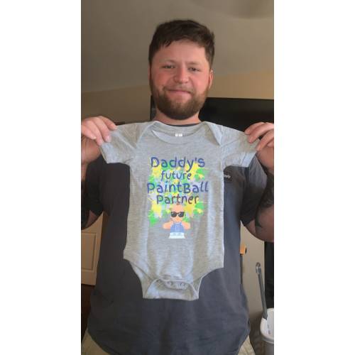 Paintball "Daddy's Future PaintBall Partner!" Baby Shower Gift! Gender Reveal Gift! Father's Day! Baby Clothes onesie new Dad to be Gift!
