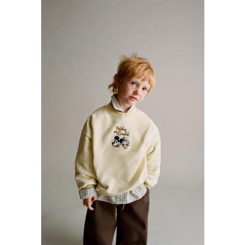 MICKEY MOUSE © DISNEY EMBROIDERED SWEATSHIRT - Butter | ZARA United States