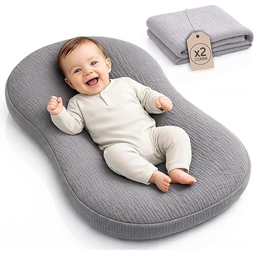 Portable Baby Cushion with 2 Washable Covers – Multi-Purpose Pad for Tummy Time, Supervised Play & Diaper Changes – Soft Cotton, Breathable & Travel-Friendly Design