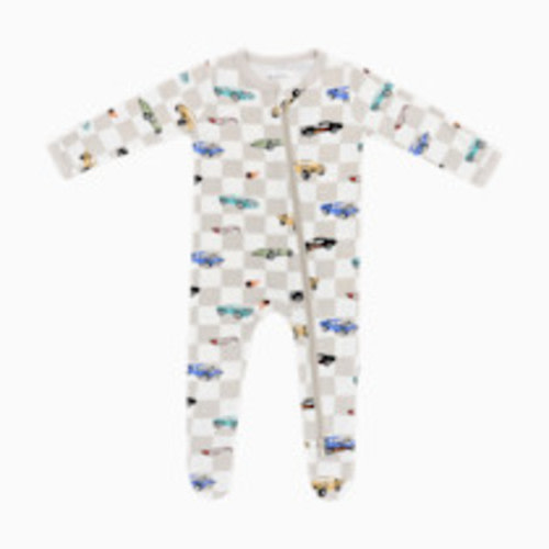 Kyte Baby Printed Zipper Footie - Fast And Furious, 0-3 M