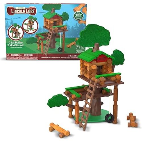 Lincoln Logs 2 Tiered Tree House Building Set, Educational Toy, Gift for Kids, Girls and Boys, STEM Retro Classic Toy