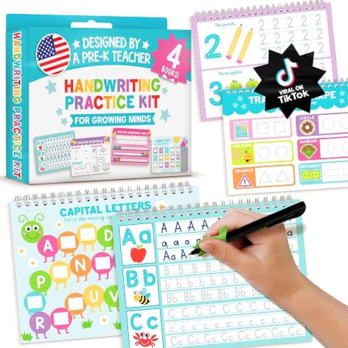 Grooved Writing Practice for Kids- Preschool Learning Activities, Letter Tracing for Kids Ages 3-5, Magic Book Handwriting Practice, Kindergarten Workbooks, Toddler Birthday Gift