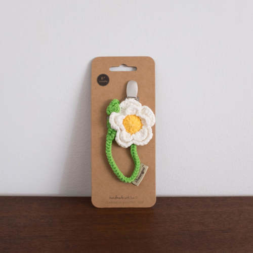 NEW Daisy Organic Crochet Pacifier Clip