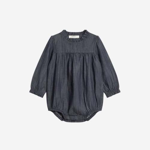 Chantal Chambray Ruffle Romper