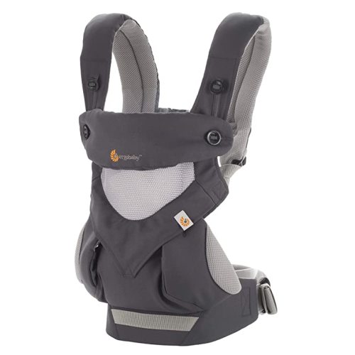 Ergobaby 360 All-Position Baby Carrier with Lumbar Support (12lbs - 45lbs) - Premium Cotton Toddler Carrier - Soft Air Mesh Fabric - Carbon Grey