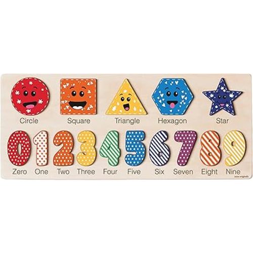 Wooden Puzzle for Toddlers, Boy and Girl, Personalized Montessori Toy Puzzle, 12 Month Toy, Gifts for 0 1 2 3 Years Old, Baby Gifts, Toddler Gift, Kid Gift, 3 6 9 12 24 36 Months (Rainbow)