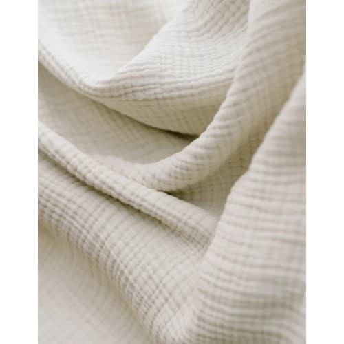 Oilo Fable Blanket- Throw- Eggshell 4 Way Muslin, Organic 45 X 60" – Bambi Baby