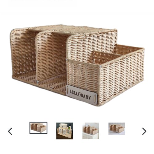 LELLOBABY™ X Hampton BABY - Deluxe Rattan Diaper Caddy