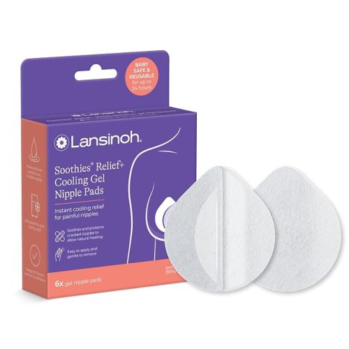 Lansinoh Soothies Cooling Gel Nipple Pads, 6 Count | Reusable Hydrogel Pads for New Moms, Soft & Gentle Breastfeeding Essentials | Reusable Hydrogel Pads for New Moms, Soft & Gentle Breastfeeding Essentials