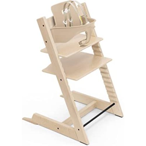 Tripp Trapp High Chair from Stokke, Natural - Adjustable, Convertible Chair for Children & Adults - Includes Baby Set with Removable Harness for Ages 6-36 Months - Ergonomic & Classic Design