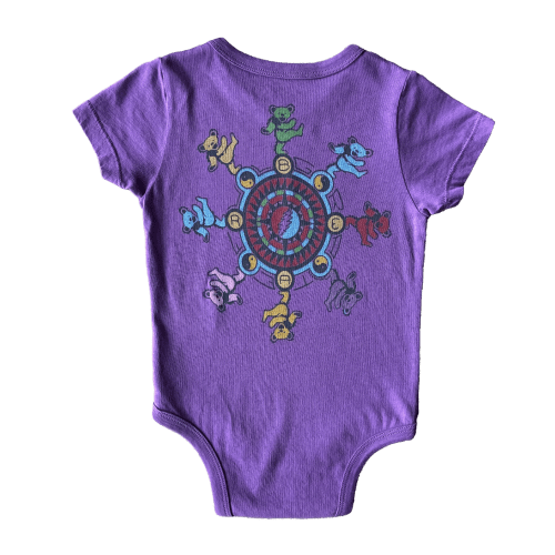 Grateful Dead Circle Dancing Bears Onesie - Plum