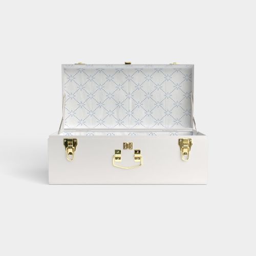 Petite Trunk - White - Touch of Blue / Embroidery