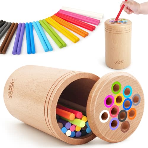 Montessori Toys for 1 2 3 Year OldSolid Wood Fine Motor Skills Object Permanence Box for One Two Year Old Baby, Fidget Sensory Toys for Toddlers 1-3, Color Sorting Cause and Effect 12 month toys