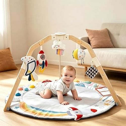 Baby Play Gym Mat with Multiple Sensory Developmental Zones for 0-18Months Babies
