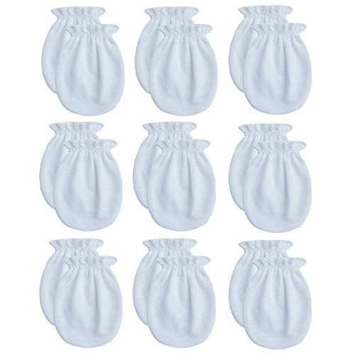RATIVE Newborn Baby Cotton Gloves No Scratch Mittens For 0-6 Months Boys Girls (Newborn 0-6 Months,9-pairs/white)