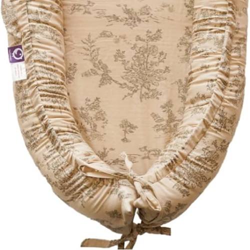 CooCooBaby Infant Lounger, Baby Nest Cover for Baby Girls & Boys, Newborn Essentials for Baby 0-12 Months, 100% Cotton Breathable (Poem_Muslin)