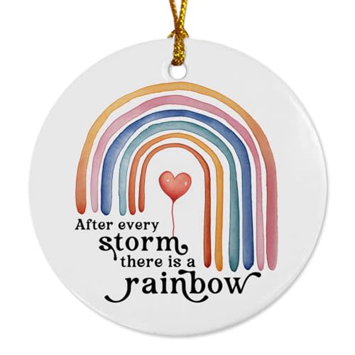 After Every Storm There is a Rainbow Ornament Newborn Gift Kids Christmas Ornament Gift Rainbow Pregnancy Announcement