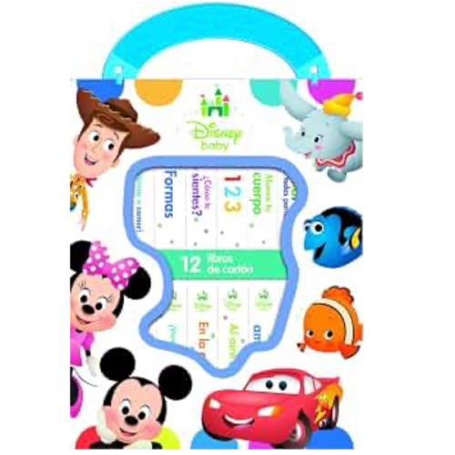 Disney Baby: Mi Primera Biblioteca - 12 Libros De Carton - Incluye personajes de Mickey Mouse, Toy Story, Bambi, Los Increíbles y Mas! - PI Kids (Spanish Edition)