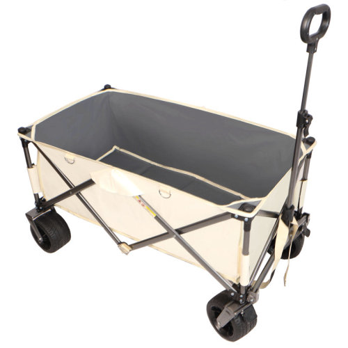 DAPPER DOODLES INC Folding Wagon, Heavy Duty Utility Beach Wagon Cart For Sand With Big Wheels, Adjustable Handle&Drink Holders For Shopping, Camping,Garden And Outdoor | Wayfair