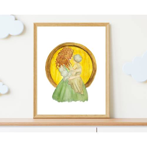 baby Nursery Rosie Cotton Printable fantasy art Lord of the Rings art, Digital Download, Lord of the Rings Mom and baby Nursery Decor Art