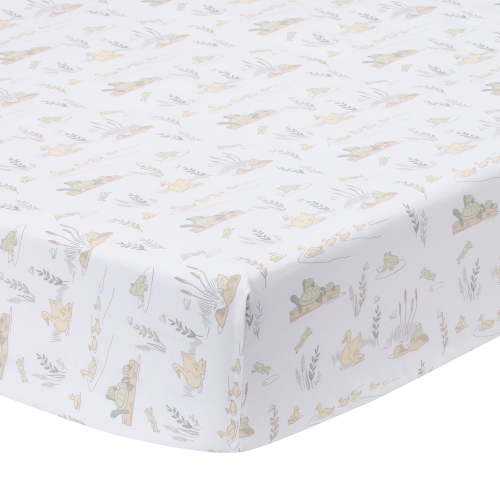 Lambs & Ivy Froggy and Friends 100% Cotton Baby Fitted Crib/Toddler Sheet