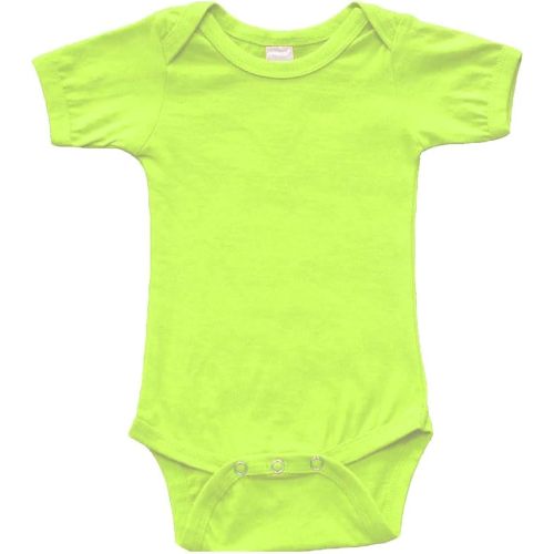 Monag Short Sleeve Neon Baby Bodysuit, High Visibility Neon Green Baby Onepiece, Bright Yellow Baby Bodysuit