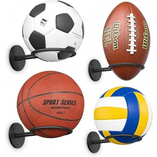 Basketball Wall Mount, Wall Basketball Holder, Boys Room Decor, Black