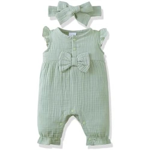 Renotemy Baby Girl Clothes Romper Infant Summer Bodysuit Outfits Cotton Linen Jumpsuits Newborn Essential Preemie Clothes