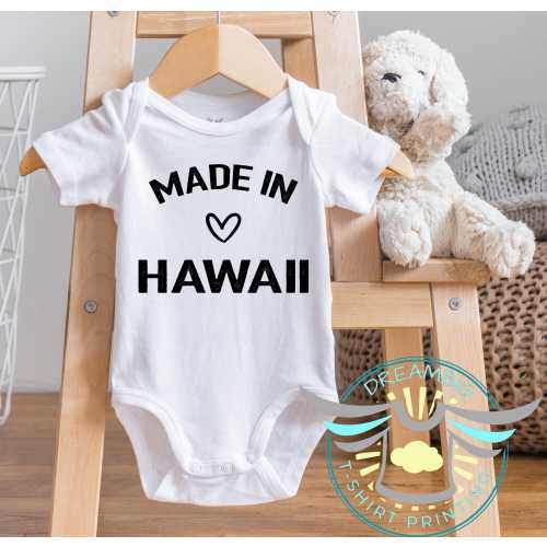 Made In Hawaii Baby Onesie® State Pride Outfit, Baby Announcement, Pregnancy Reveal, Hawaii Baby Clothes, Hawaii Baby Gifts, Newborn Outfit