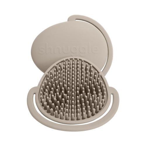 Shnuggle Super Soft Easy Hold Comfortable Baby Bath Brush - Shower Bathroom Toiletry Accessory - Taupe