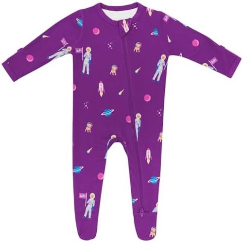 KYTE BABY Unisex Zipper Closure Footies, Rayon Made From Bamboo, 0-24 Months