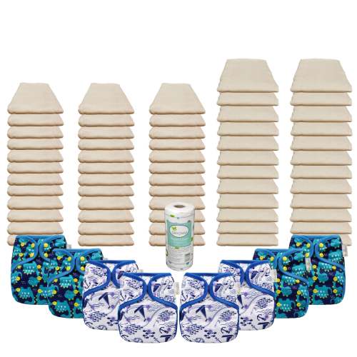Unbleached Basic Prefold Diaper Packages with OsoCozy One Sized Covers