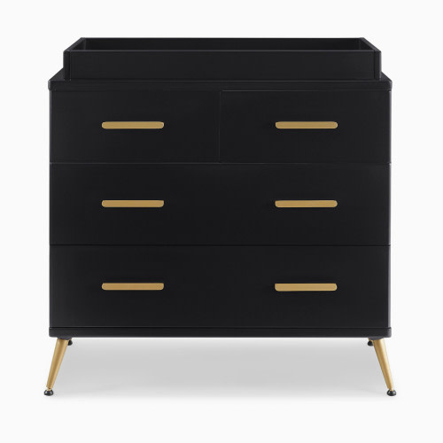 Delta Children Sloane 4 Drawer Dresser with Changing Top - Black Ebony/Bronze