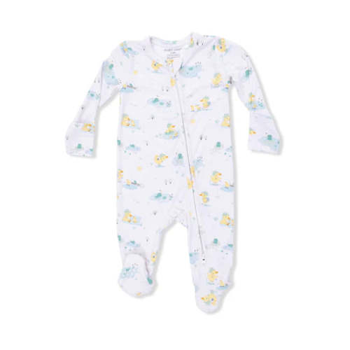 Angel Dear Baby 2 Way Zipper Footie - Frog & Duck Pond