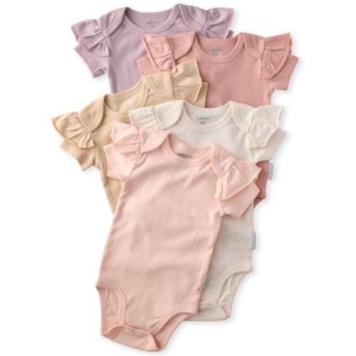 Baby Girls' Short-Sleeve Bodysuits, 5-Pack