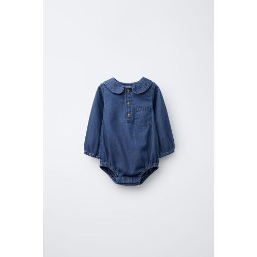 DENIM BODYSUIT - Mid-blue | ZARA United States