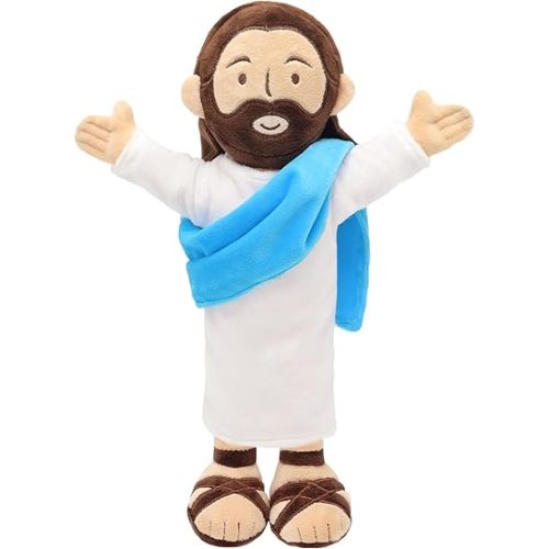 Yelakey 13" Jesus Plush, Jesus Stuffed Doll Plushie for Easter Christmas Church (Brown)