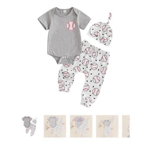 BASEBALL Outfit with Beanie - Hazel & Bo