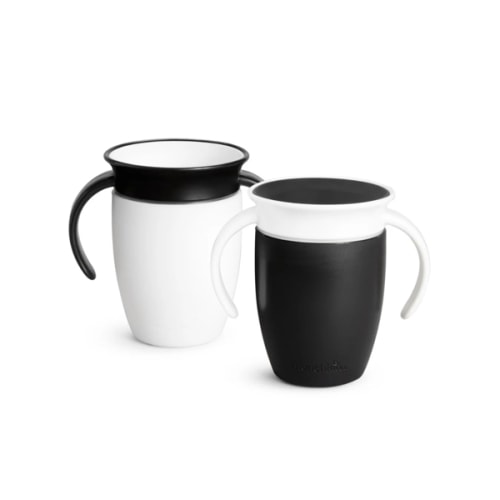 Miracle® 360° Trainer Cup, Limited Edition Black & White, 7oz, 2pk | Munchkin