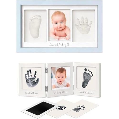KeaBabies Baby Hand and Footprint Kit and Baby Handprint and Footprint Kit for Newborn Boys & Girls - Baby Footprint Kit, Inkless Hand and Footprint Maker, Newborn Keepsake Frame